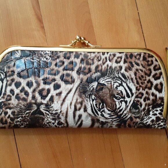 Porte monnaies imprimé animaux brun et doré - Picture 4 of 6